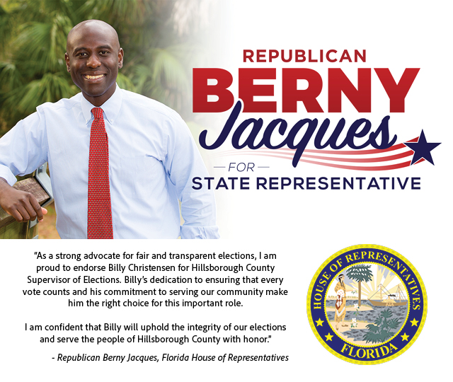 berny jacques endorsement of billy christensen for supervisor of elections